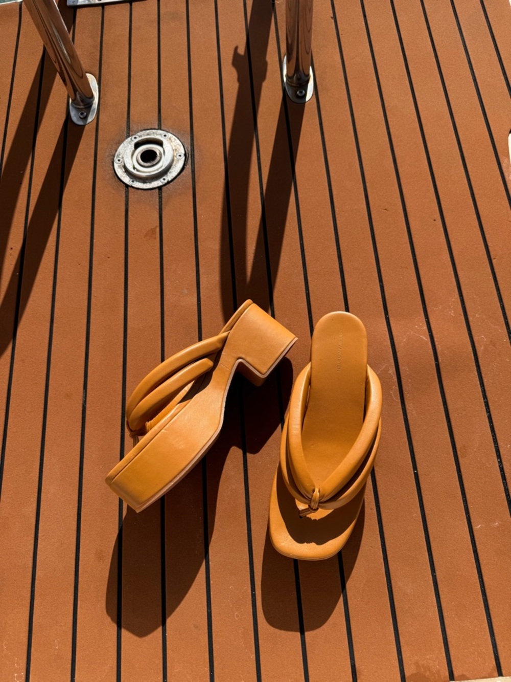 Dries Van Noten Tan Leather Platform Sandals